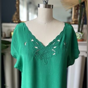 Sezane green silk dress size 38